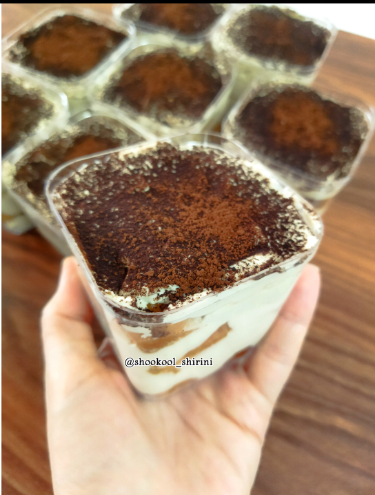 جار تیرامیسو تکنفره/تیرامیسوشیراز/مناسب برای عصرانه،دورهمی و کافه ها/ حداقل سفارش۴عدد